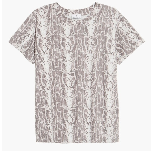 Socialite Crewneck T-Shirt - Grey and White Snake Print - Size Large - Picture 1 of 8